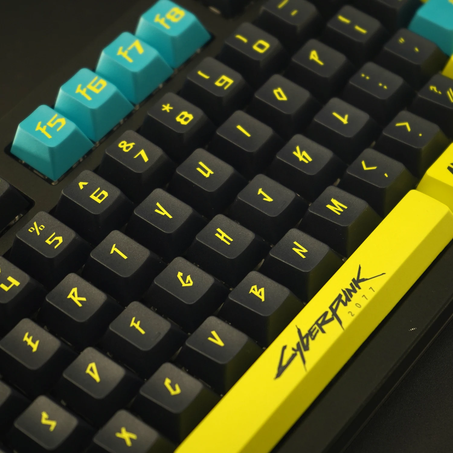 NPKC PBT Keycaps Set Black Yellow Blue Cool Keycap 120key Cherry Dye-sub Key cap for Mechanical Keyboard MX Switch Key caps