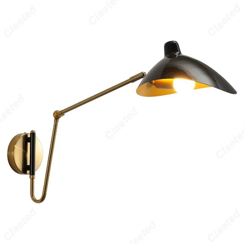 Creative New LED Long Arm Swinging Duckbill Wall Lamp Wrought Iron Study Bedroom Bedside Lighting Lamps