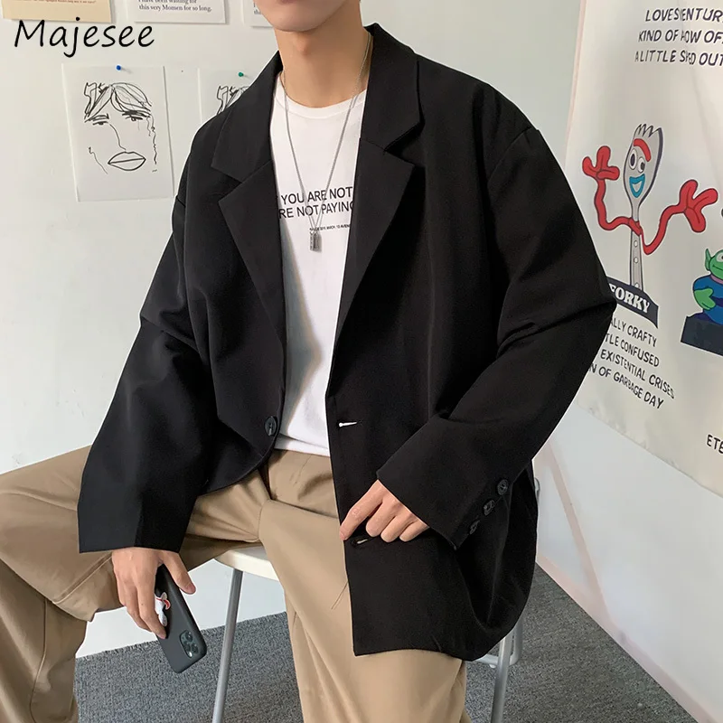 

Blazers Men Gentle Ulzzang Students All-match Simply Handsome High Street Ins Fashion Male Teens Clothing Autumn Couple Baggy