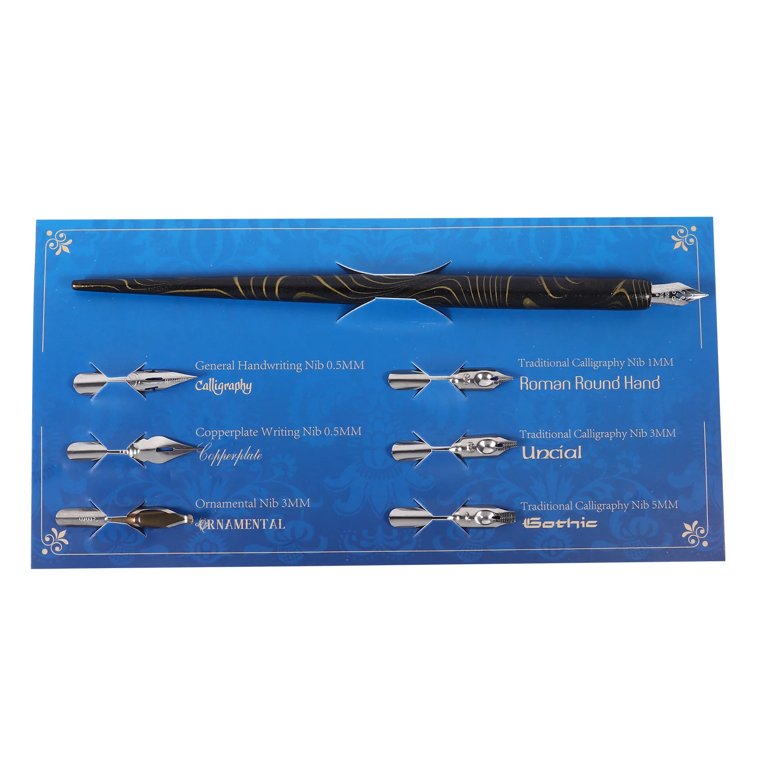 1Set Wood Handle Dip Pen Set Student Practice Calligraphy Drawing Writing Painting School Stationery Kit Adult Kids