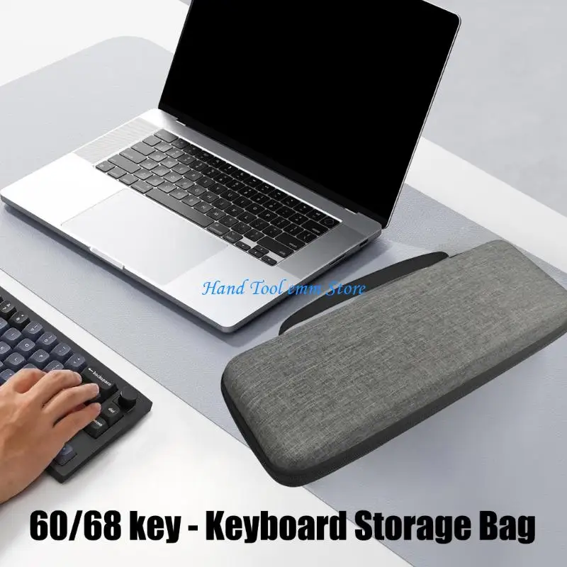 H37F Protective Hard Travel Case for 68-Key Keyboards Secure Storage Bag for Wireless and Corded Models Travel Holder