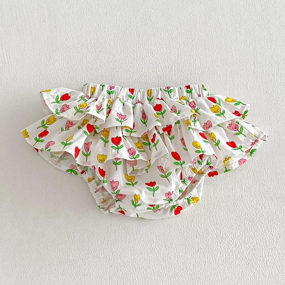 Sommer Baby Mädchen Blumenrock-Shorts Kinder Rüschen Elastische Taille Petticoat Kleinkind Tüllrock Säugling Spitzen-Bloomers PP-Shorts – Detail 6