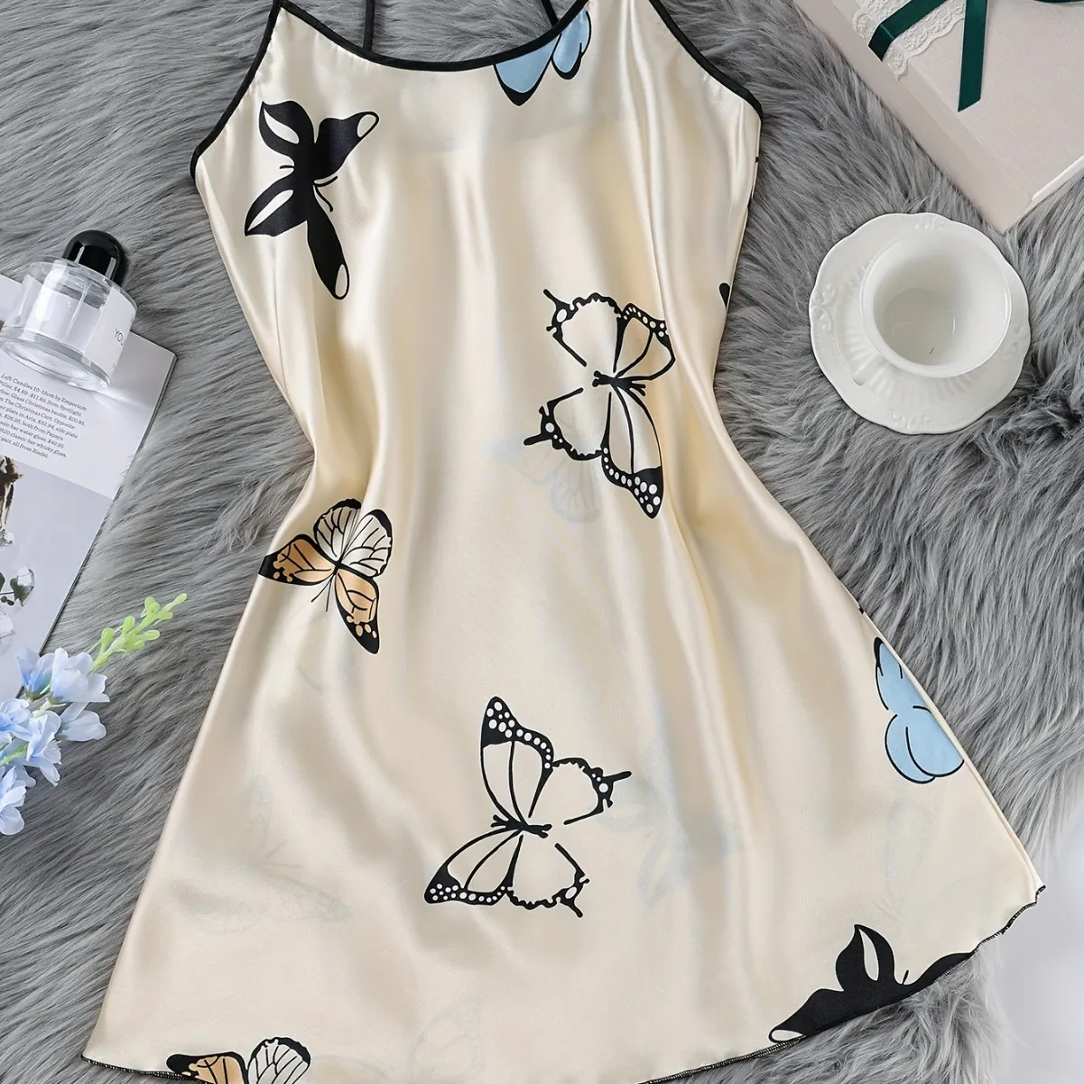 

Сексуальная юбка для сна, имитация шелкового атласа, атласа, кружевная юбка для сна, домашняя одежда