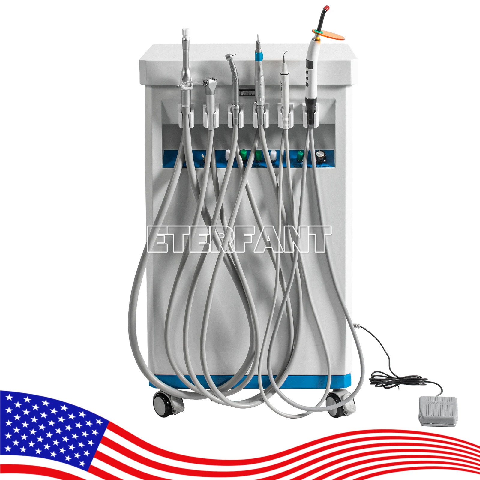 Dental Unit System with Built-in Air Compressor Curing Light&Ultrasonic Scales/Suction Unit Negative Pressure Pump High Volume