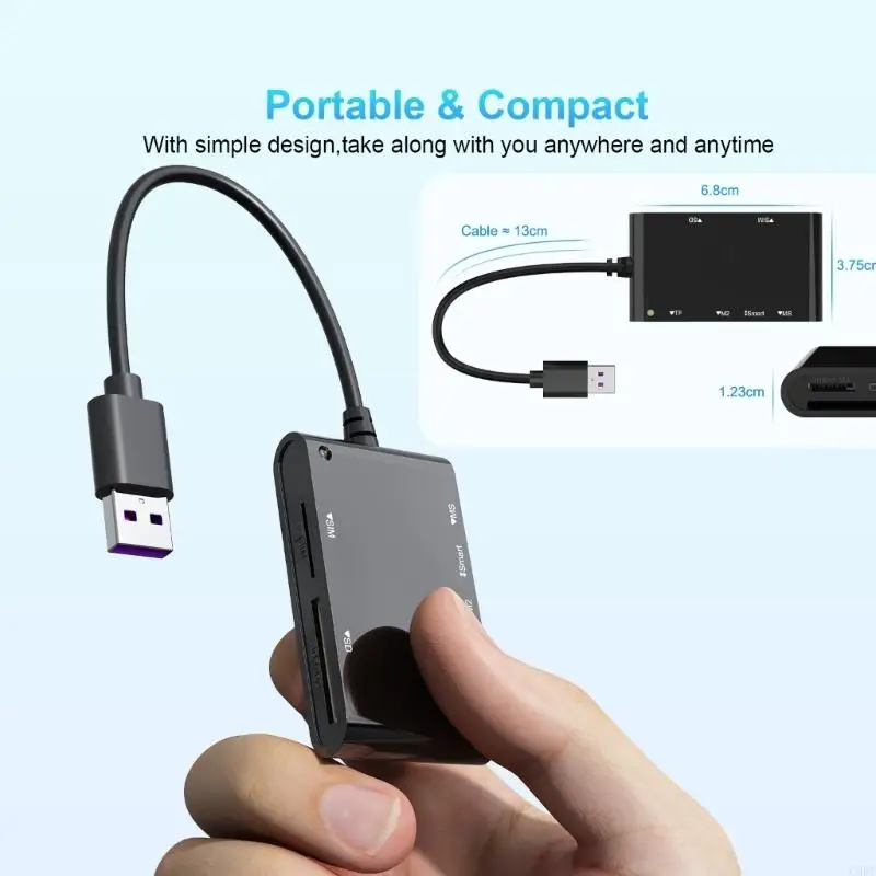 C90F USB3.0複数のカードリーダー6インチスマートな/MS/M2TF/SIMS/SDTF画像カードリーダー