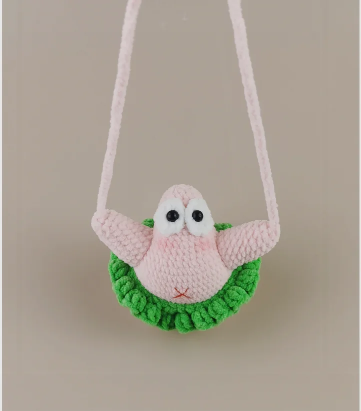 Hand-crocheted cute hip pie big star doll car pendant pendant niche high-end gift