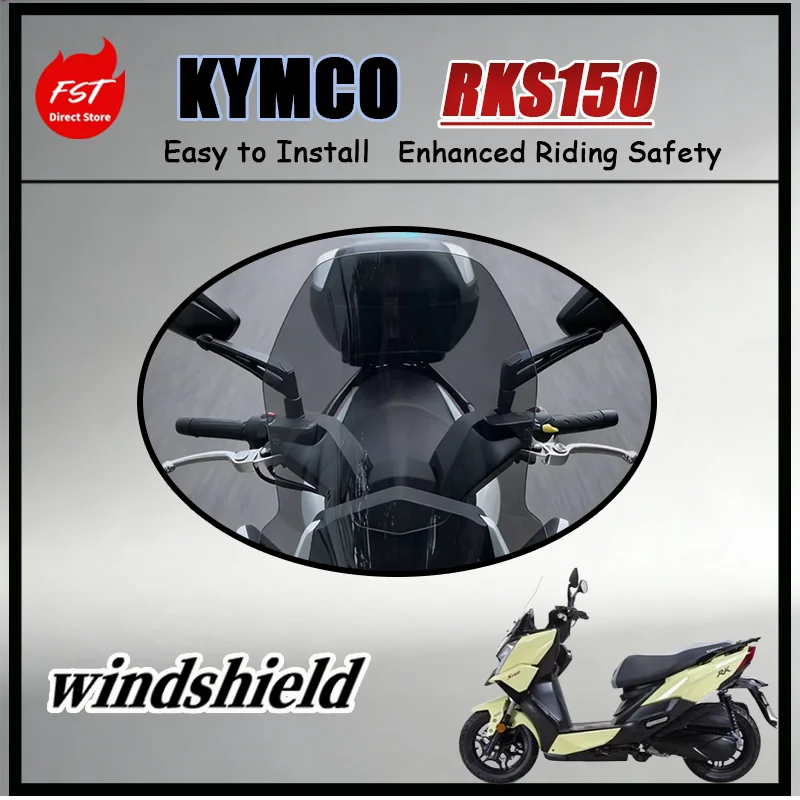 FOR KYMCO RKS150 Racing X 150 Dedicated Windscreen Extended Height And Width Aerodynamic Design to Reduce Wind Buffeting