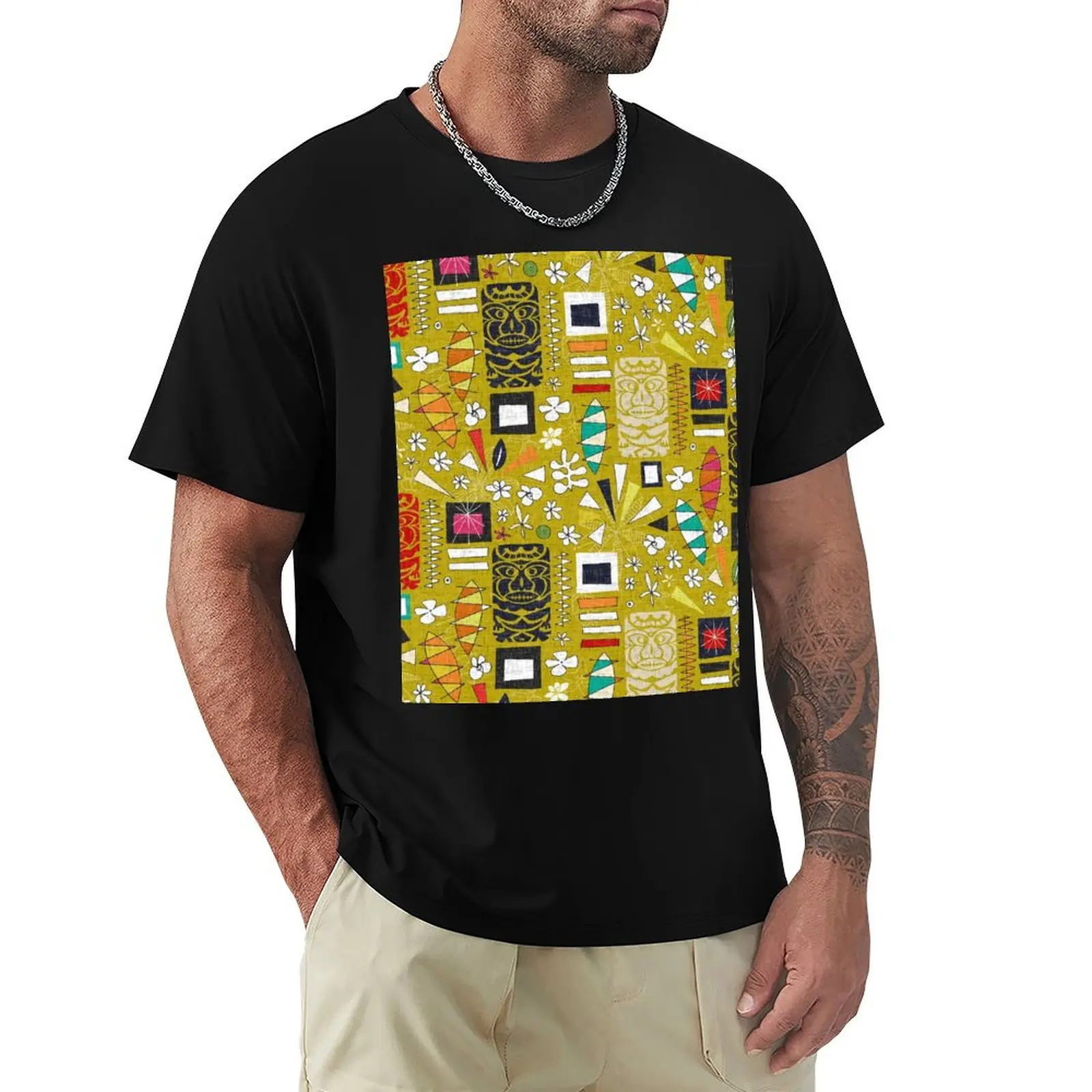 

tiki yellow T-Shirt vintage clothes vintage anime shirt anime clothes fruit of the loom mens t shirts