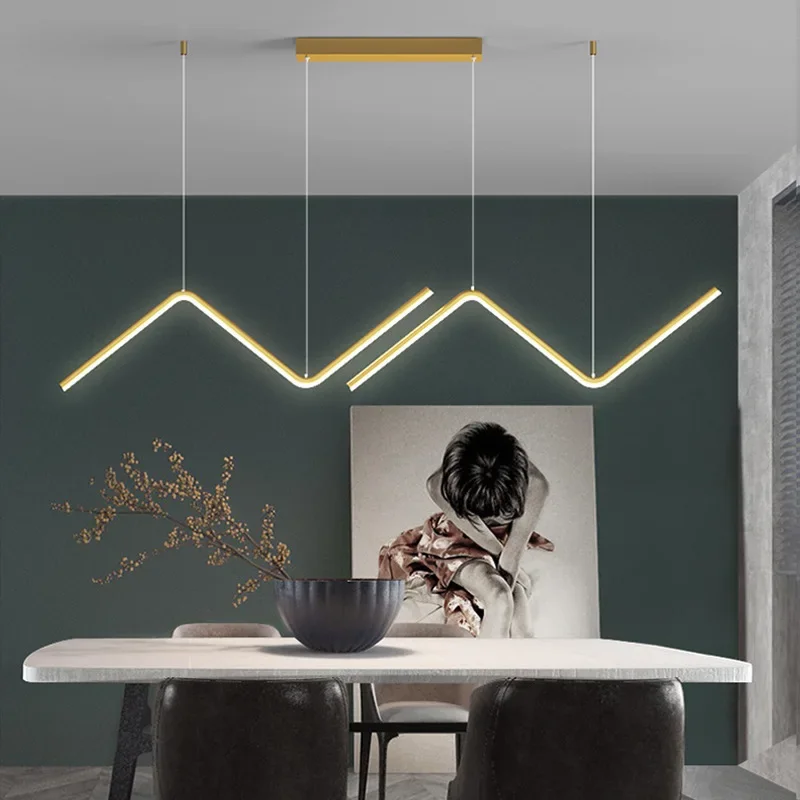 LED Pendant Light Modern Home Appliance Decoration Strip Lamp For Living Room Restaurant Bedroom Indoor Decor Lighting Fixtures