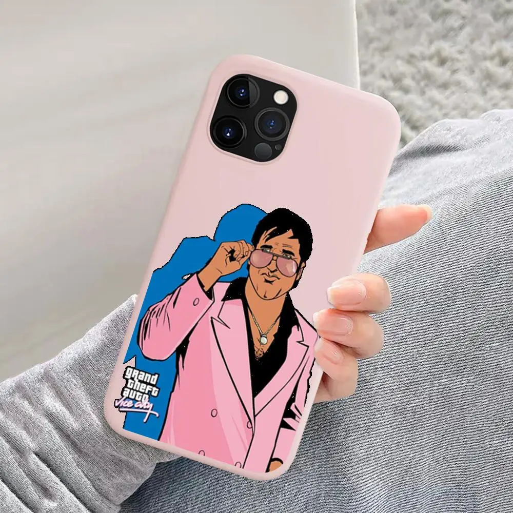 Gta vice city Phone Case Soft Solid Color For iphone 14 11 12 13 mini pro max 7 8 plus 6 6s x xs max xr