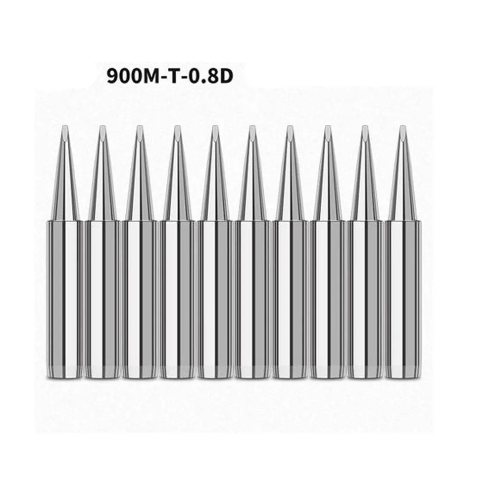 10pcs 900M-T Soldering Iron Tips IS/I/B/K/SK/2.4D/3.2D/1C/2C/3C/4C Lead-Free Welding Tips Head Repair Welding Tools