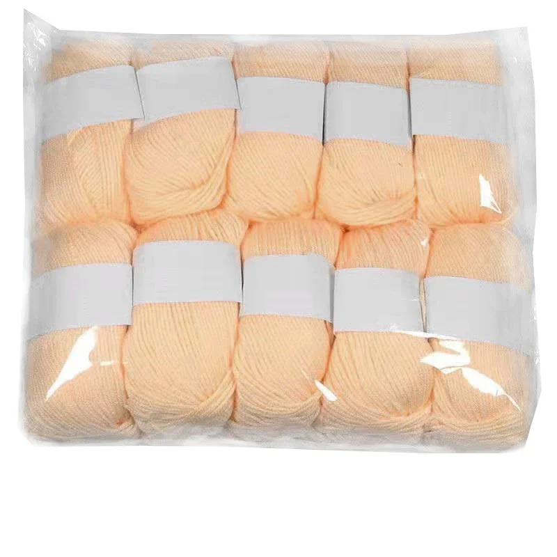 10pcs 6 Shares Baby Wool Hot Sale Multi Color Cotton Silk Knitting Yarn Soft Warm Baby Yarn for Hand Knitting Supplies 500g/lot