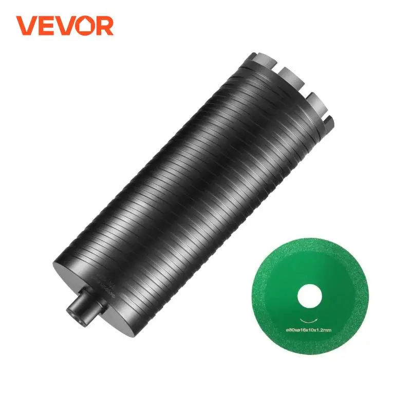 VEVOR Core Drill Bit Wet/Dry Diamond Core Drill Bits for Brick and Block Concrete Core Drill Bit Pilot Bit Adapter and Saw Blade