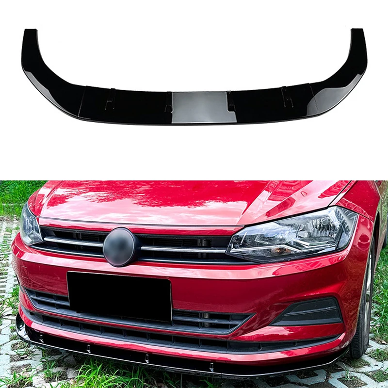 

Gloss Black Front Lower Bumper Spoiler Lip Splitter For Volkswagen Polo MK6 2018+ Front Bumper Lip Diffuser Spoiler
