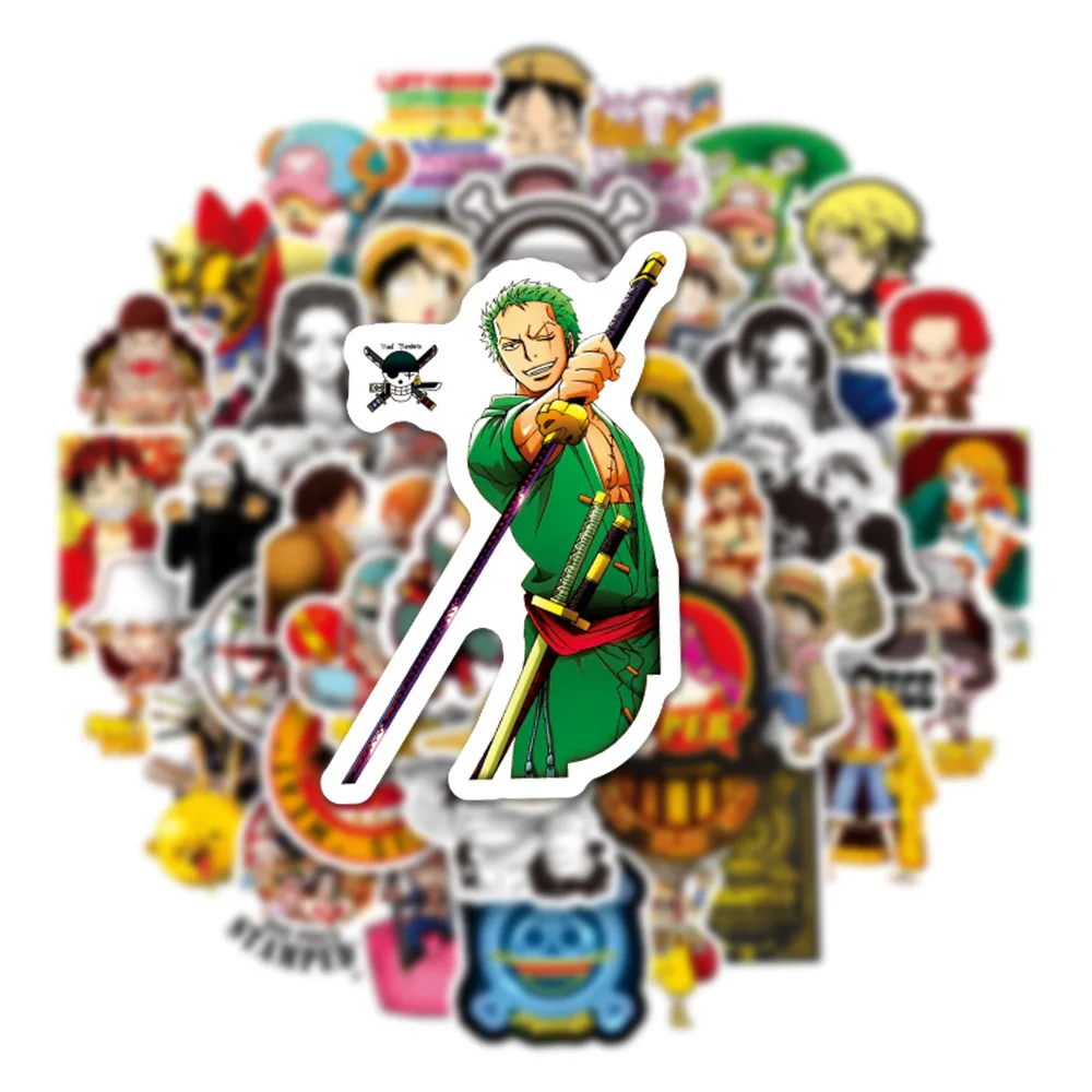 50PCS New Cartoon Anime One Piece Stickers