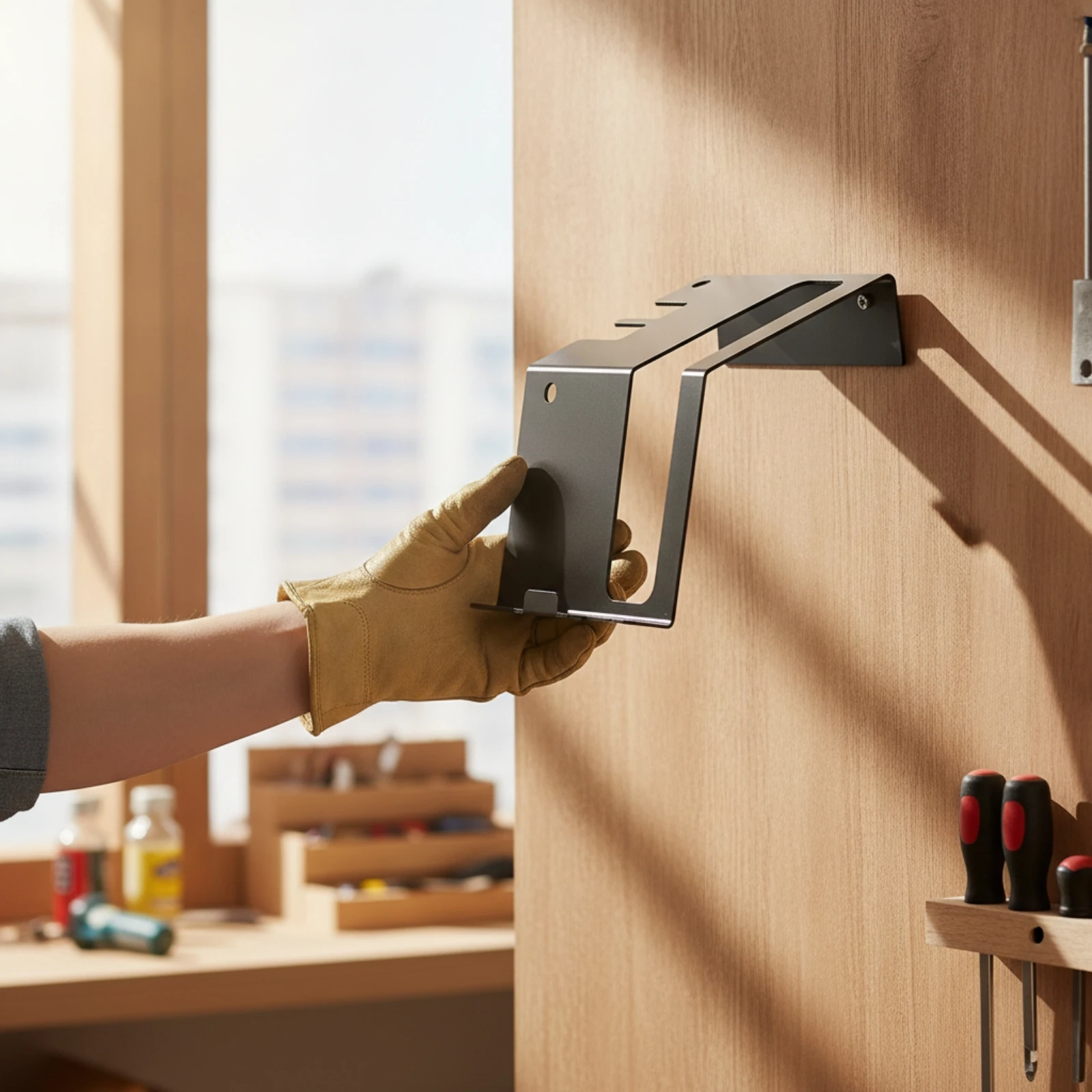 Wall Mount Circular Saw Holder Space-Saving Circular Saw Holder Wall Mount with Screws Heavy-Duty Tool Storage Compact