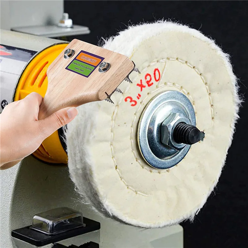 

ABUF-2X One-Handed 7-3/4 Inch Polishing Buff Wheel Rake For Removing Residual Compounds And Metal From Buffing Wheels