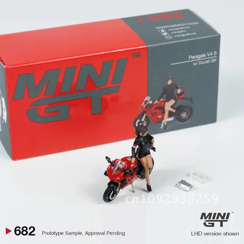 MINIGT 1:64 Panigale V4 S Alloy Locomotive car 682 model moto Girl