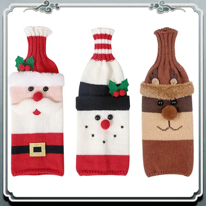 Resistente maglione di Natale Copri bottiglia di vino Copri bottiglia di vino per decorazioni natalizie-Decorazioni per feste maglione di Natale