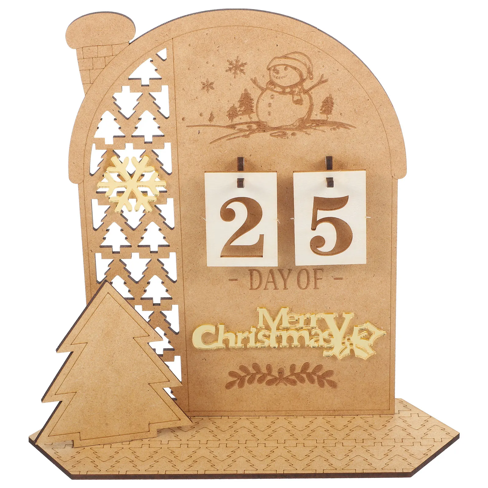 

1 Set Christmas Wooden House Calendar Diy Craft Countdown Decor Home Xmas Gift Party Supplies Desktop Countdown Calendar Festive