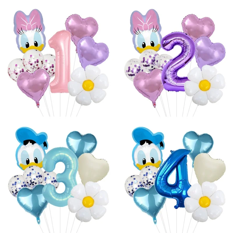 Donald Duck  Daisy Cartoon Theme Foil Balloons Set Latex Balloon Party Decorations Boys and Girls Birthday Party  Gifts Toys