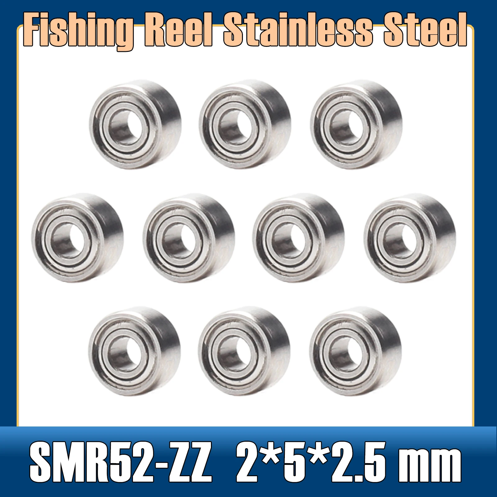 SMR52ZZ Bearing 2*5*2.5 mm ( 10 PCS ) Stainless Steel Ball Bearings Shielded SMR52Z SMR52 Z ZZ