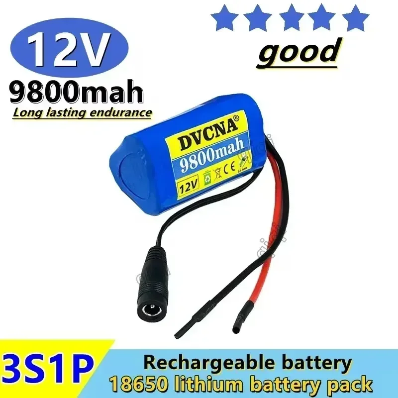 

DVCNA 12V9800mAh 3S1P Rechargeable Lithium Battery 18650 Battery Pack with Protective Charging Board. 1PCS+Charger