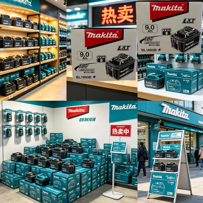 

100% Genuine New 18V Makita Battery 9.0Ah for DIY Home & Garden, Powers Drill, Blower, Sprayer + Charger