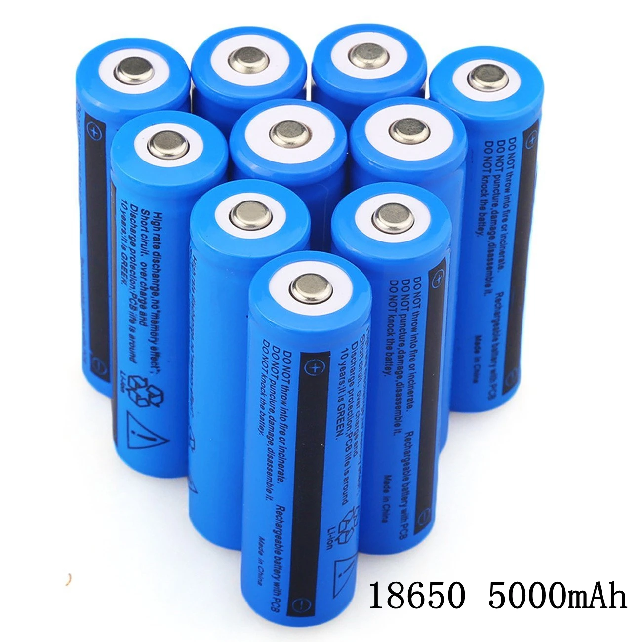 Batería recargable de iones de litio para linterna LED, 18650 V, 3,7 mAh, 5000, 18650 mah, 18650