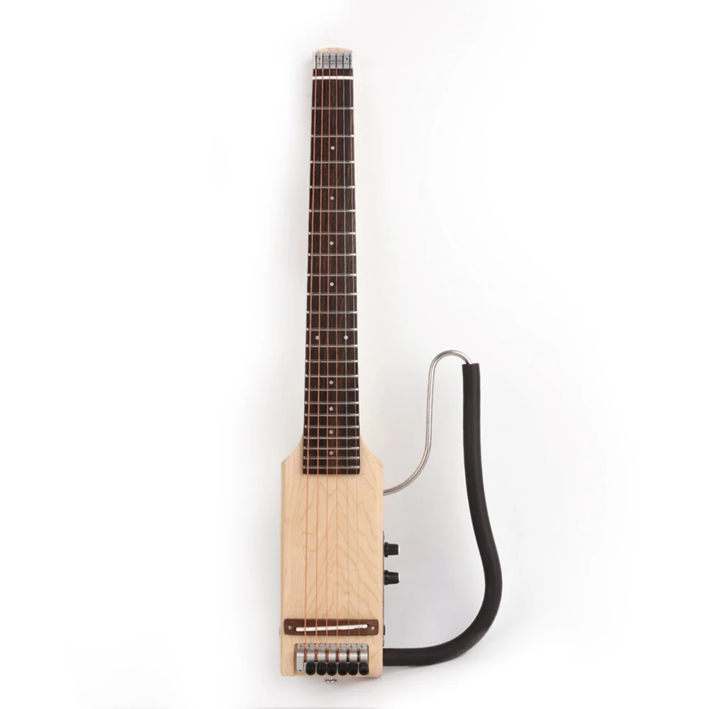 Ultra Short Headless silent travel electric acoustic guitar right left hand portable travel built in headphone Jack