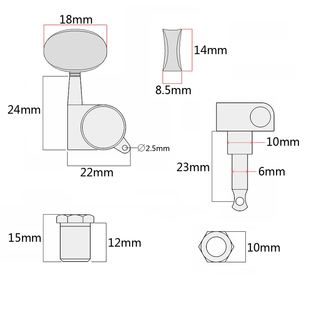 

Electric Guitar Tuning Keys Parts and Accessories Tuners Replacement Pegs Gear Machine Screws