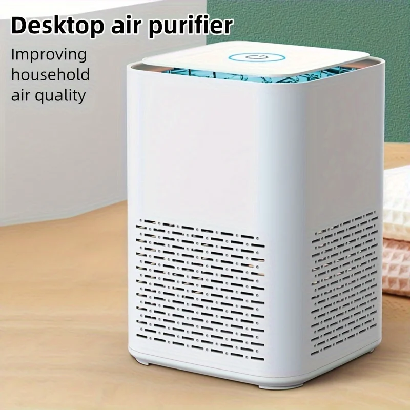 1pc, Compact AirGenie - Effective Formaldehyde Remover, Portable Desktop Mini Air Purifier for Household Indoor Use, Low Voltage