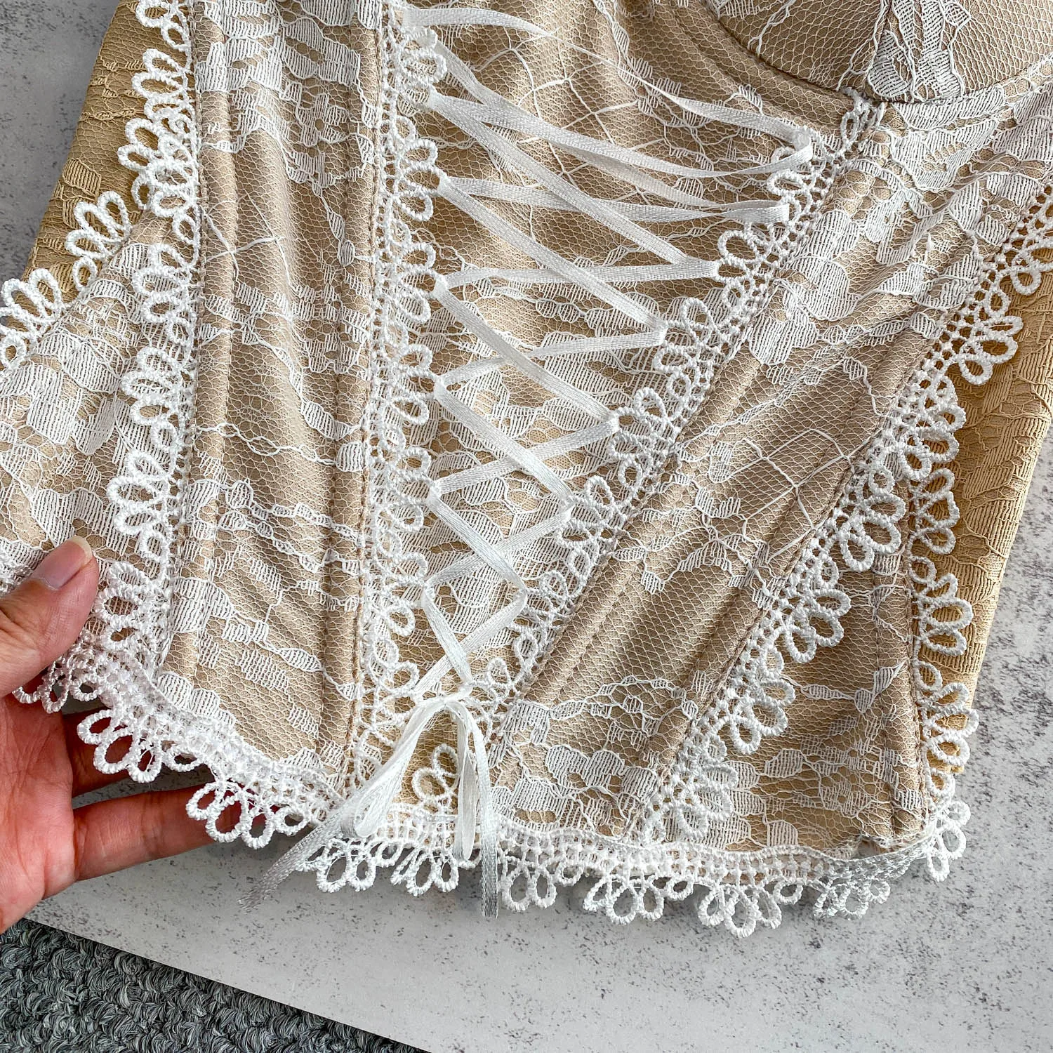 Sexy Vintage V-neck lace Corset Bustier Korean Camis Chic Crop Top Summer Women Party Sling Top Y2k