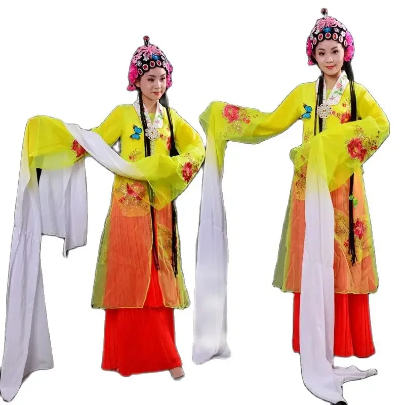 فستان رقص شعبي صيني بأكمام طويلة، زي قديم، ملابس نسائية للمسرح، رداء ملابس أوبرا بكين التقليدية