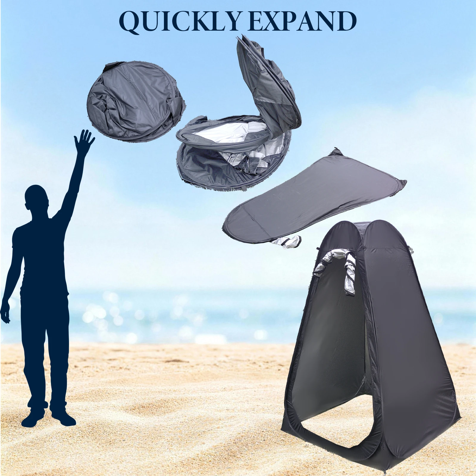 1Set Beach Pop Up Shower Tent  - Outdoor Camping Toilet Tent 评论和价格