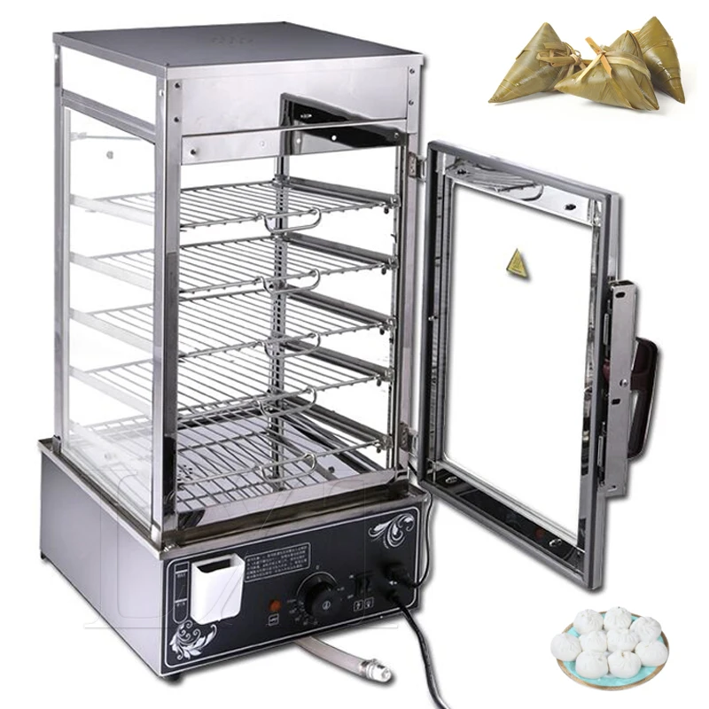 Commercial Steamed Bun Machine  Desktop Small Glass Steamer Steamed Bun Display Cabinet Fully Automatic Warming Cabin