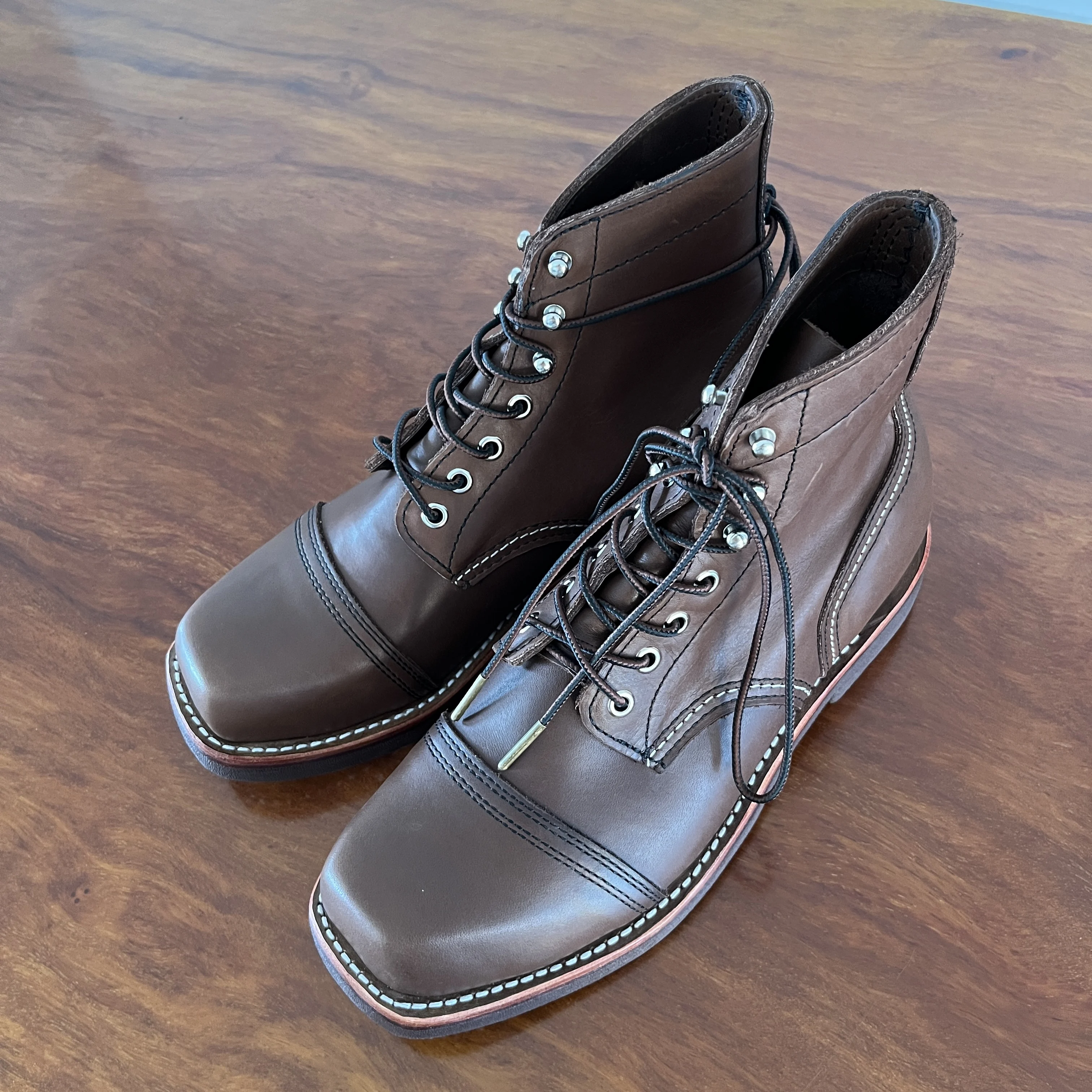 8112 RockCanRoll Size 35-52 Super Quality Genuine Italian Cow Leather Handmade Goodyear Welted Boots Custom Made Service OK