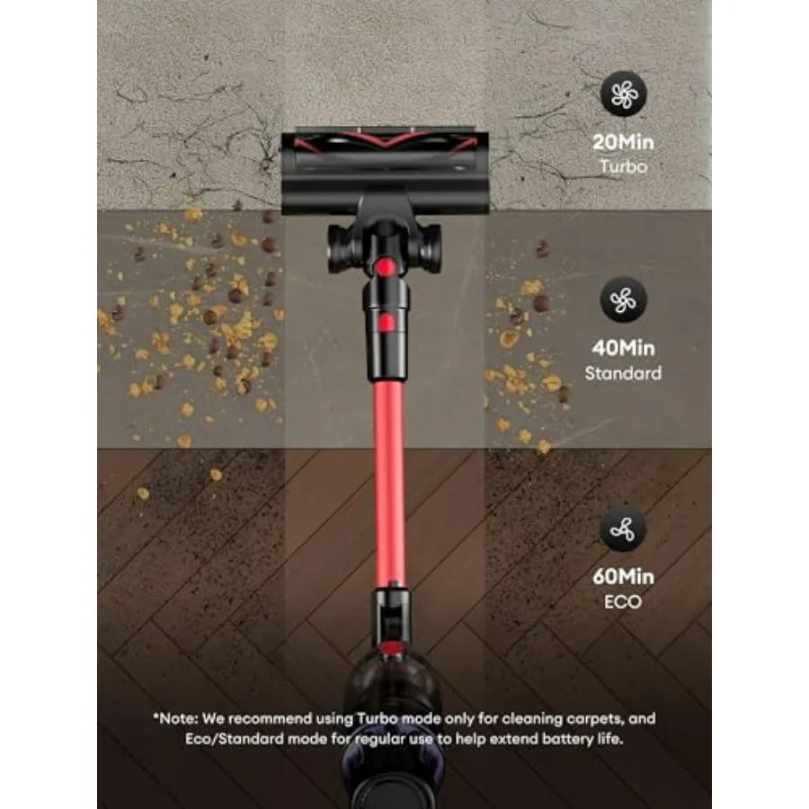 مكنسة كهربائية لاسلكية 550 وات/50 كيلو باسكال 60 دقيقة وقت التشغيل 180 عصا قابلة للانحناء مضادة للتشابك عصا مكنسة كهربائية لاسلكية مع قاعدة شحن H #3