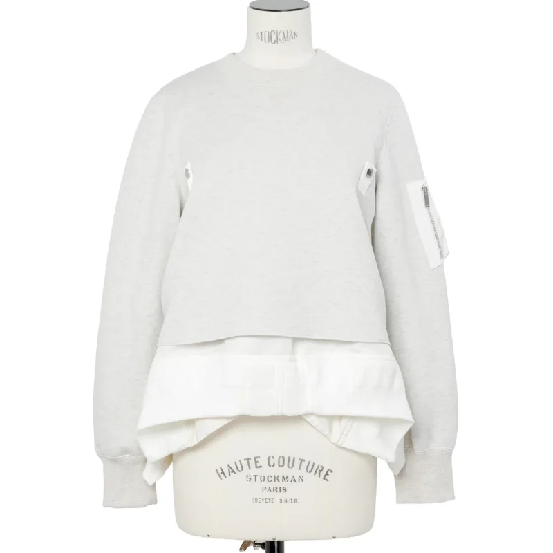 

SAC splicing contrasting color loose casual splicing crew neck sweater jacket