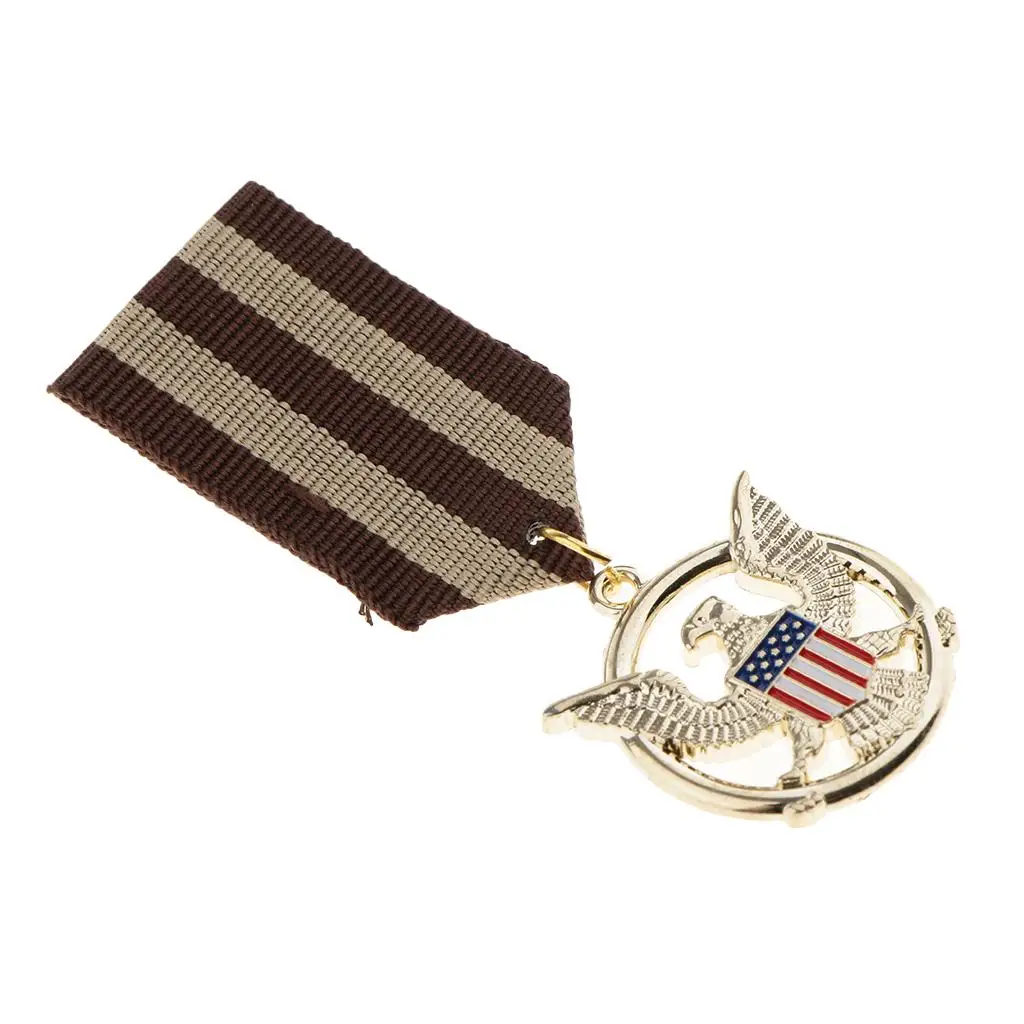 U.S.A Flag Soaring Eagle Medal Badge Uniform Brooch Pin Patriotic National Day Jewelry image 4