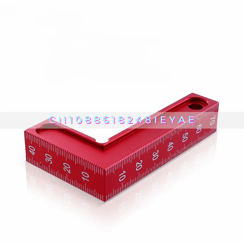 L Angle Ruler Small Red with Scale Right Angle Positioning Ruler, Quick Fixing Scriber Aluminum Alloy Woodworking Tool