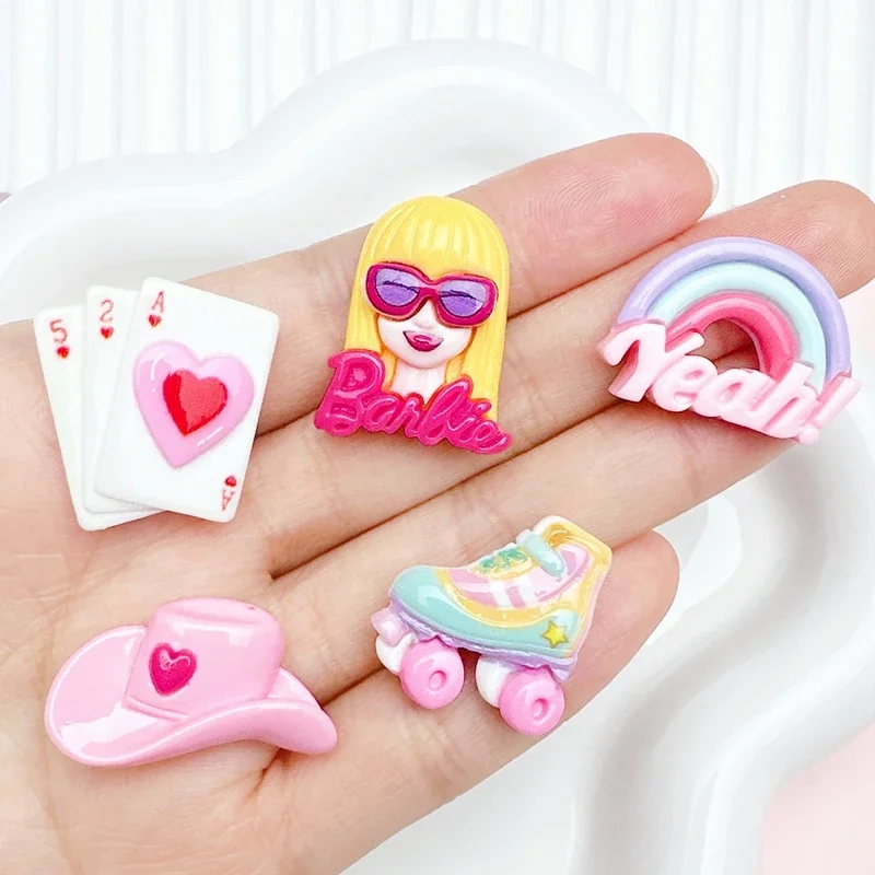 10PCS Cute cartoon Cream glue diy mobile phone case hairpin head rope pendant cup DIY scrapbook Craft Embellishment Accessories