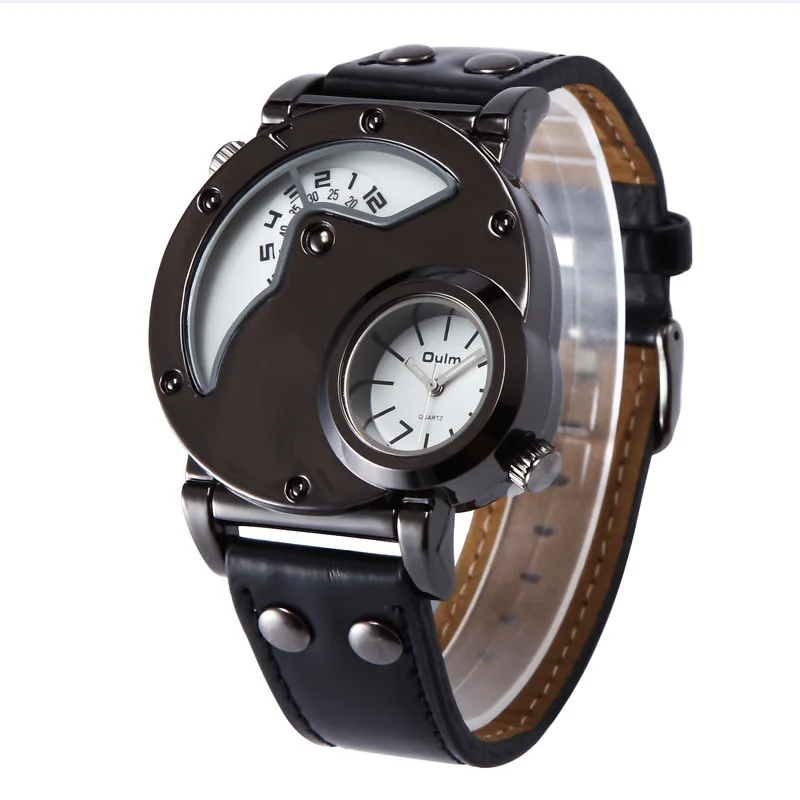 Official brand free shippingFashion Trendy Men\'s /Personality Sport Watch in Two Places9591