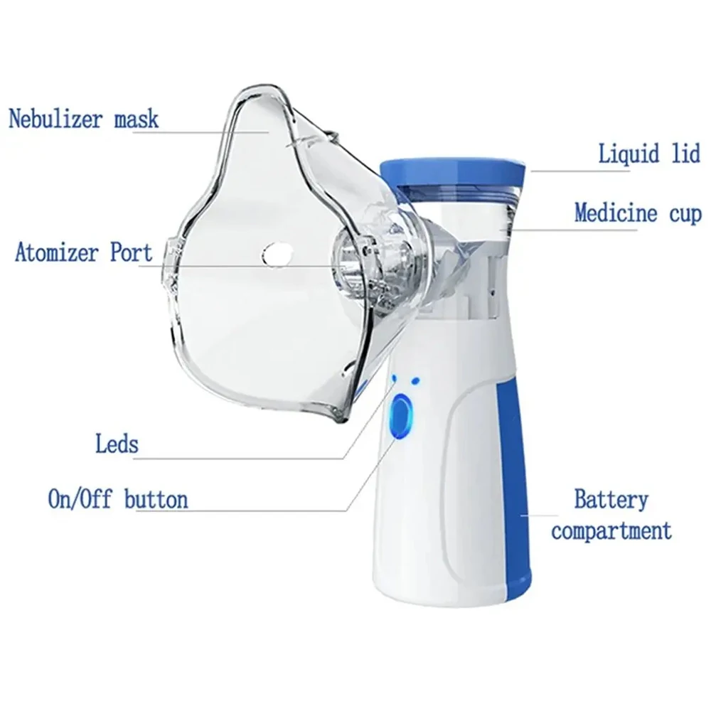 Portable Nebulizer Ultrasound Medical Mini Silent Nebulizador for Children Adult kids Mist Inhaler Atomizer Humidifier