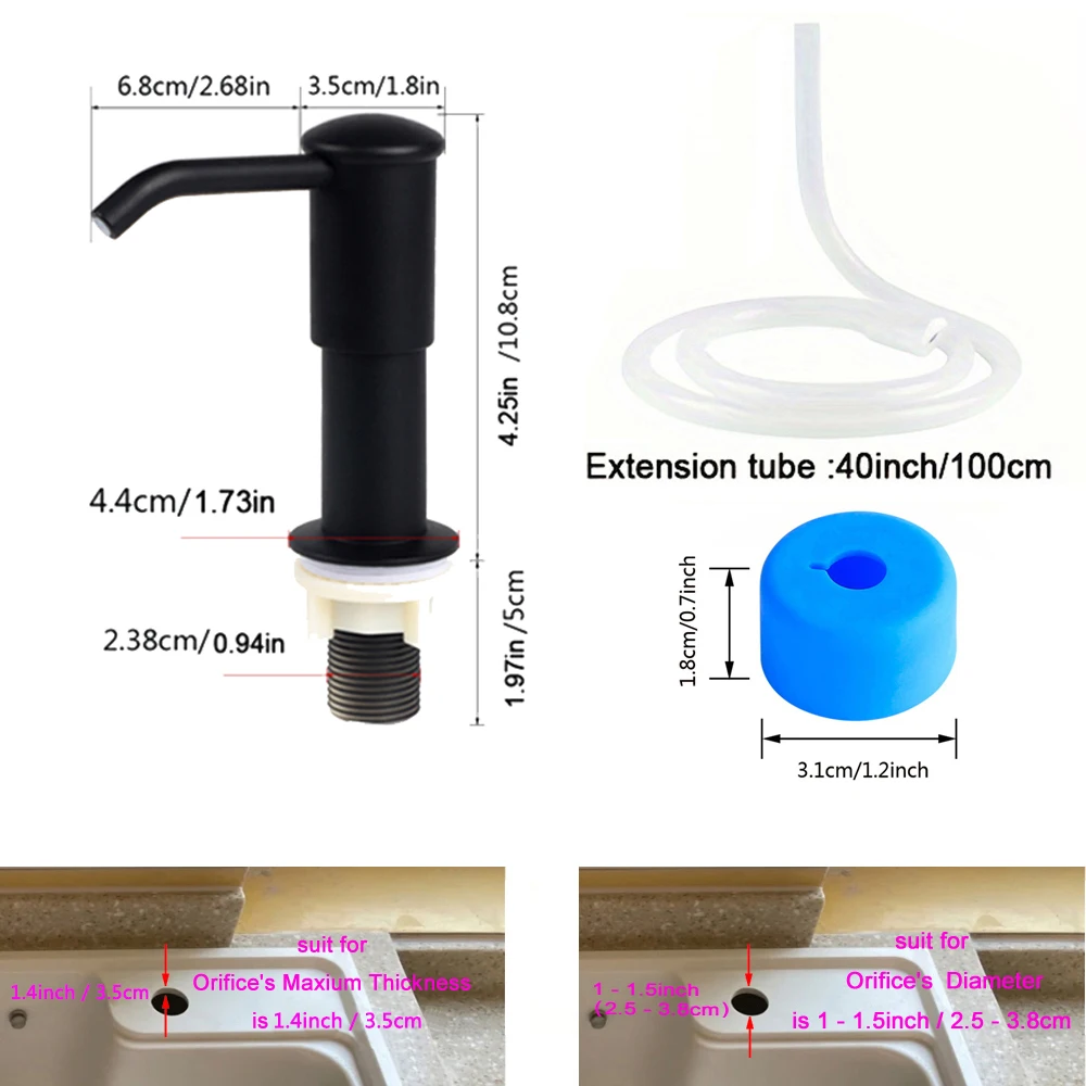 Kitchen Sink Liquid Soap Dispensers With Long Soft Tube Plastic Pump Useful Household Tools