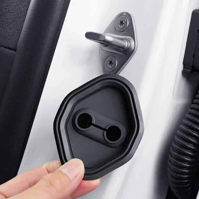 For Jaguar F-PACE F-TYPE XEL XFL E-PACE Silicone Black Car Door Lock Cover Trim Interior Car Accessories