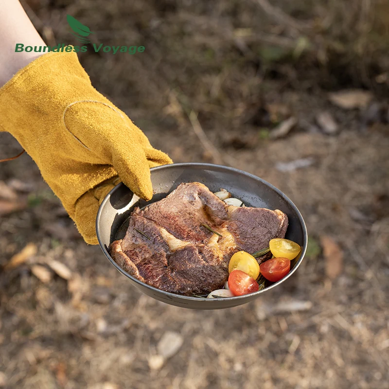 Boundless Voyage Titanium Plates Bowls Dinner Set Outdoor Camping Travel Dishes Lightweight Metal Tableware Kitchen Dinnerware