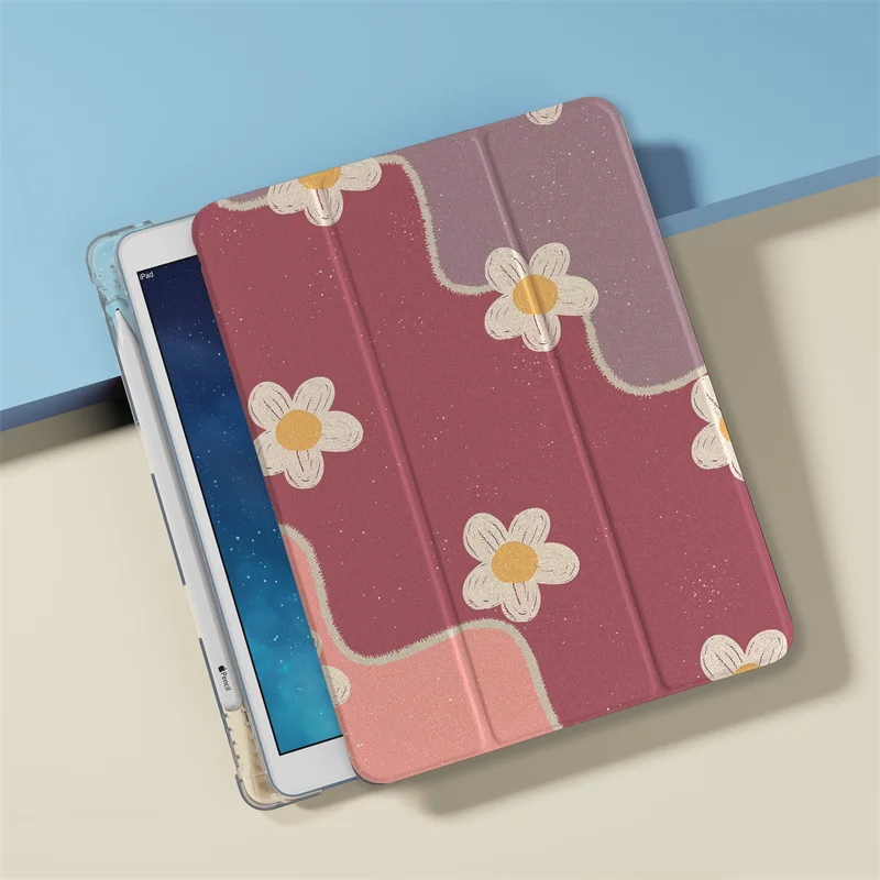 

Personality Camellia Tablet Case For Apple iPad Air 3 10.2/10.5 2024 11 inch Air5/4 10.9 iPad 5/6/7/8/9 Gen 9.7 mini 6/5 Cover