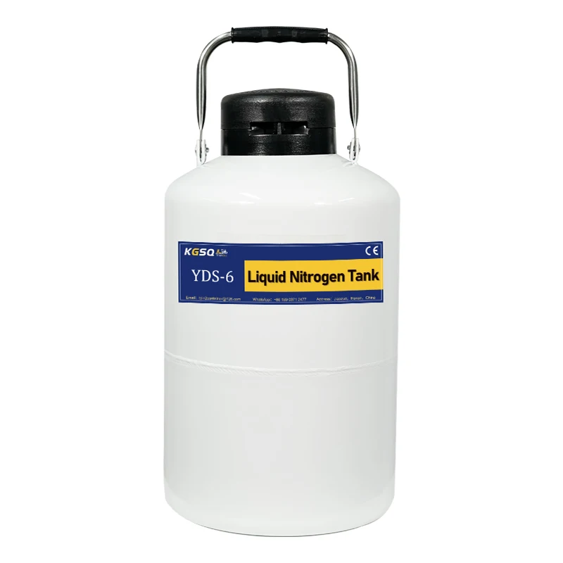 Static Low-temperature Liquid Nitrogen Tank 6L Cylindrical Semen Container Freezer Vacuum Bottle Diameter 50mm