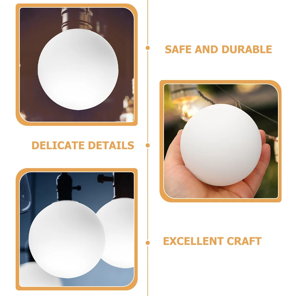 Milky White Ball Lampshade Post Globe Fixture Earth Replacement Light Covers Acrylic Wall Patio Outdoor